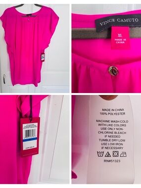 Vince Camuto Bright Fuchsia Dolman Sleeve Blouse